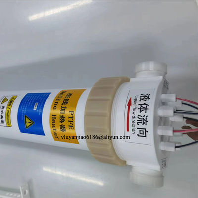 10kW PTFE Housing Inline Chemical Heater Three Phase Industrial In Line Electric Heater